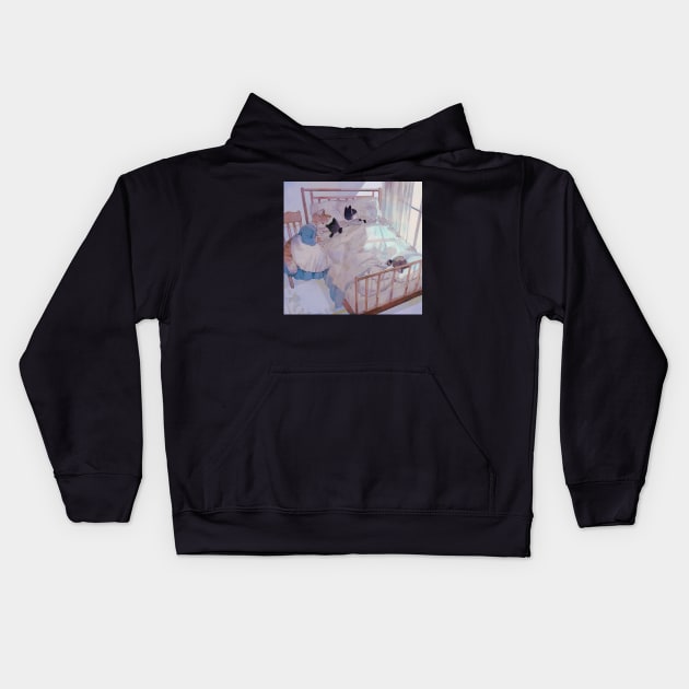 Family cats Kids Hoodie by rt0no